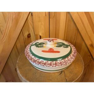 VTG Himark Tortilla Warmer Terracotta Stoneware Lidded Round (8237)
